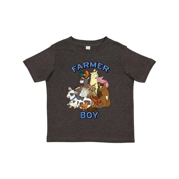 Inktastic Farmer Boy with Happy Farm Animals Boys or Girls Toddler T-Shirt