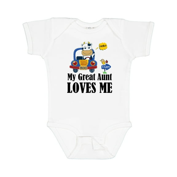 Inktastic Farmer Cow My Great Aunt Loves Me Boys or Girls Baby Bodysuit