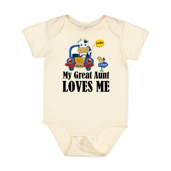 Inktastic Farmer Cow My Great Aunt Loves Me Boys or Girls Baby Bodysuit