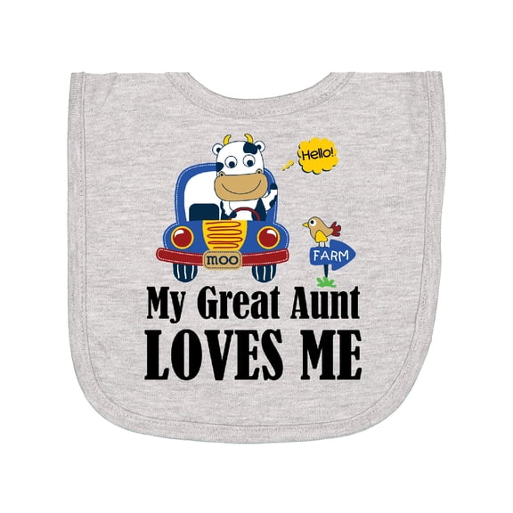 Inktastic Farmer Cow My Great Aunt Loves Me Newborn Bib