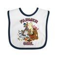 thumbnail image 1 of Inktastic Farmer Girl with Happy Farm Animals Boys or Girls Baby Bib, 1 of 4