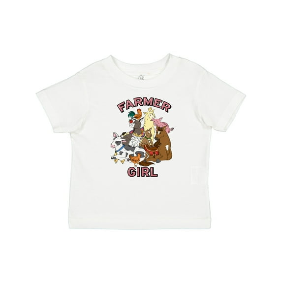 Inktastic Farmer Girl with Happy Farm Animals Boys or Girls Baby T-Shirt