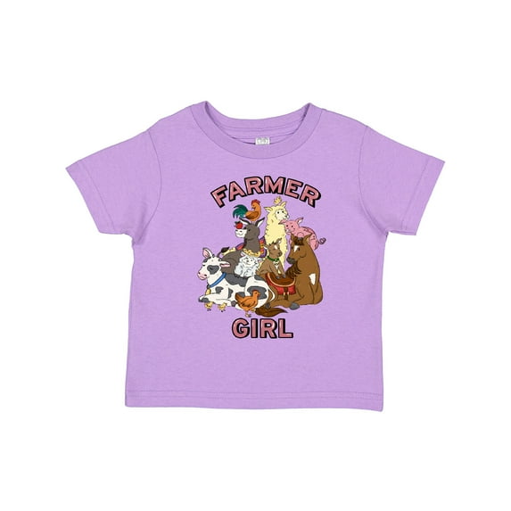 Inktastic Farmer Girl with Happy Farm Animals Boys or Girls Toddler T-Shirt