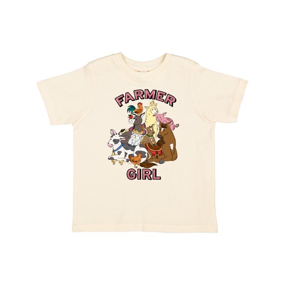 Inktastic Farmer Girl with Happy Farm Animals Boys or Girls Toddler T-Shirt