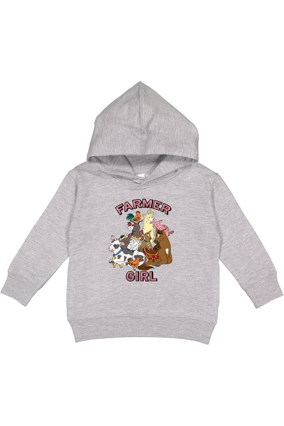 Farmer Girl with Happy Farm Animals Toddler Hoodie