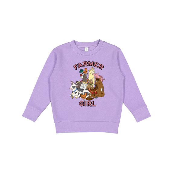 Inktastic Farmer Girl with Happy Farm Animals Toddler Sweatshirt