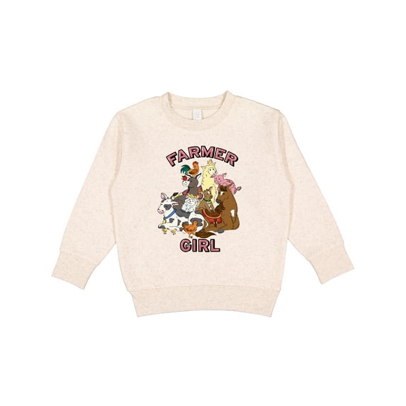 Inktastic Farmer Girl with Happy Farm Animals Toddler Sweatshirt