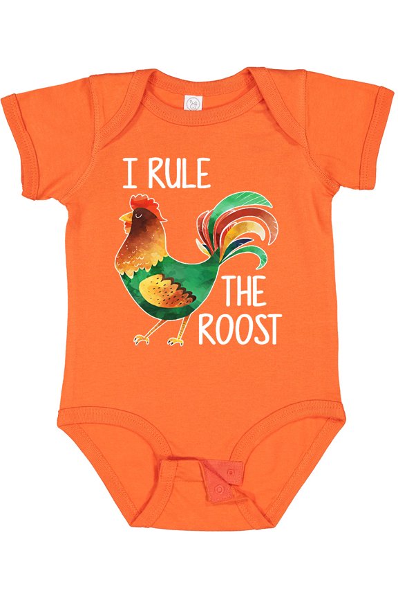 Farmer I Rule The Roost Rooster Boys or Girls Baby Bodysuit