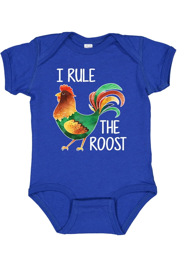 Farmer I Rule The Roost Rooster Boys or Girls Baby Bodysuit