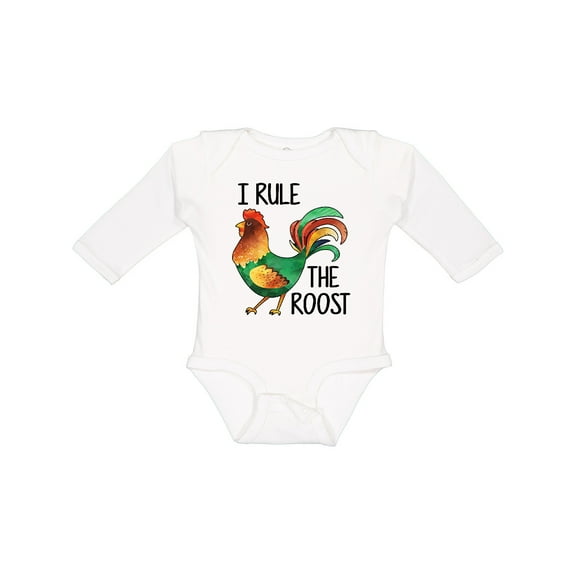 Inktastic Farmer I Rule The Roost Rooster Boys or Girls Long Sleeve Baby Bodysuit