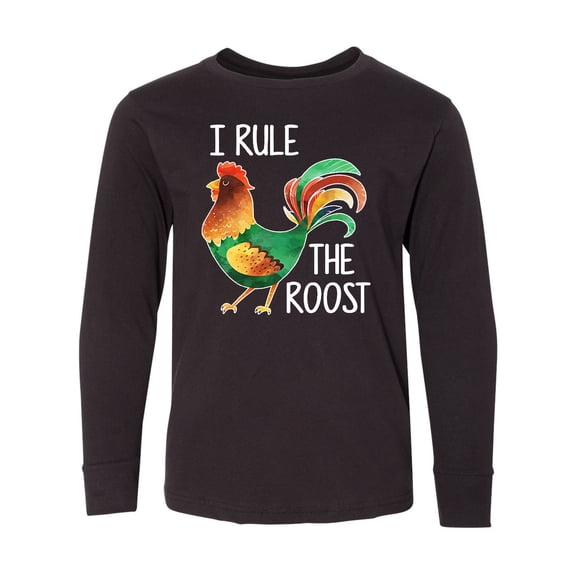 Inktastic Farmer I Rule The Roost Rooster Long Sleeve Youth T-Shirt