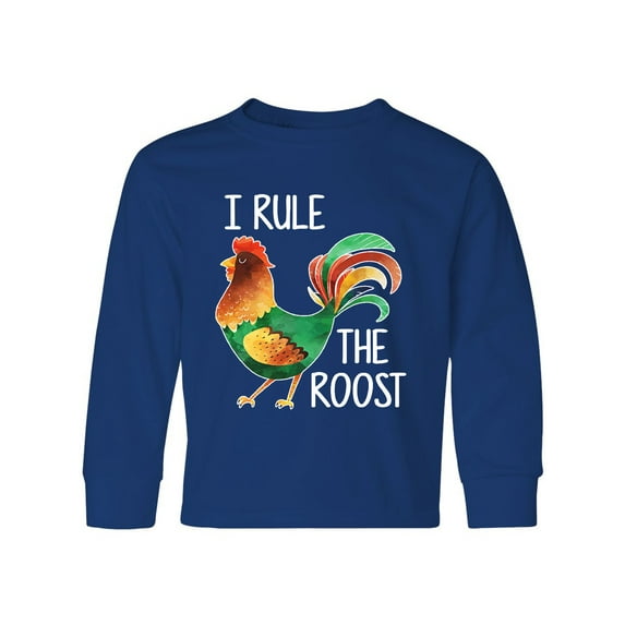 Inktastic Farmer I Rule The Roost Rooster Long Sleeve Youth T-Shirt
