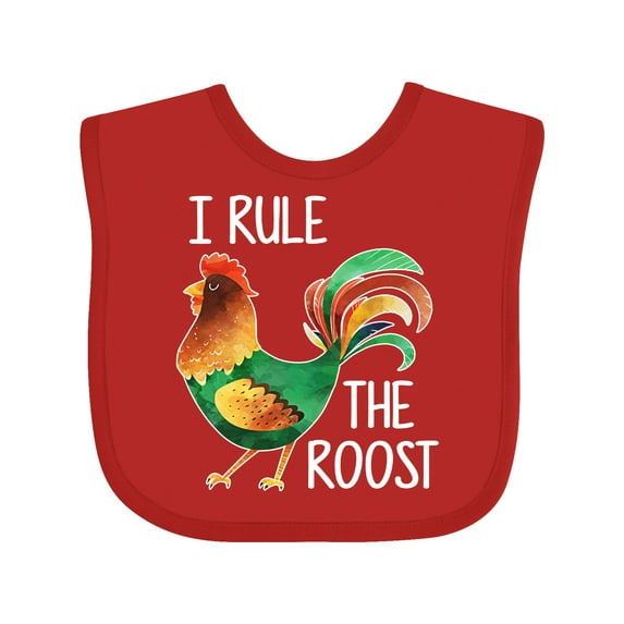 Inktastic Farmer I Rule the Roost Rooster Boys or Girls Baby Bib