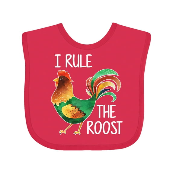 Inktastic Farmer I Rule the Roost Rooster Boys or Girls Baby Bib
