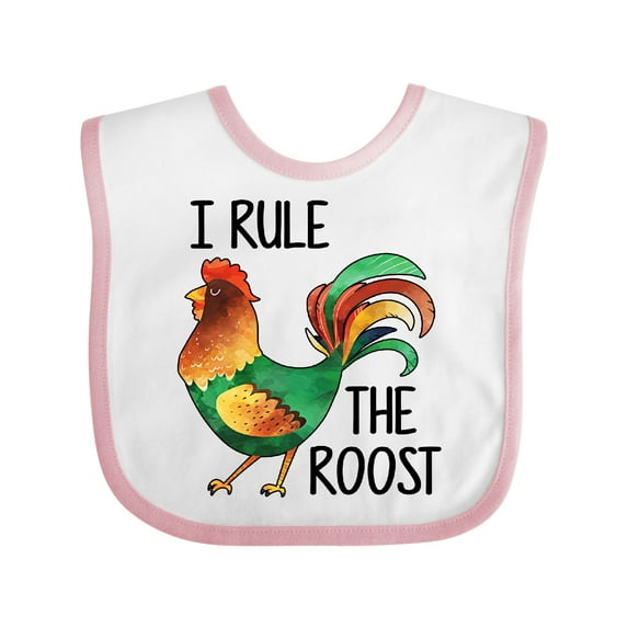 Inktastic Farmer I Rule the Roost Rooster Boys or Girls Baby Bib