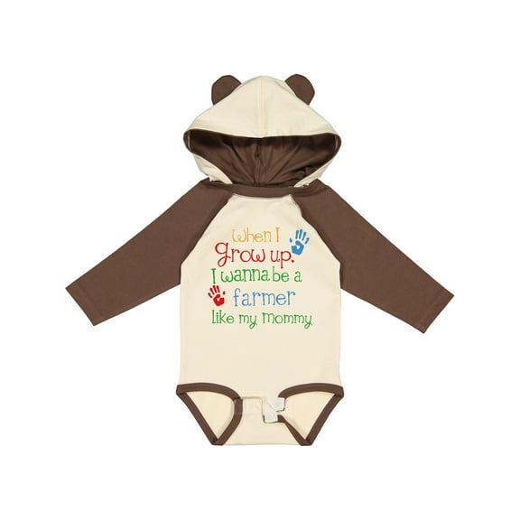 Inktastic Farmer Like Mommy Boys or Girls Long Sleeve Baby Bodysuit