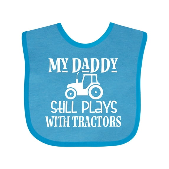 Inktastic Farmer My Daddy Still Plays with Tractors Boys or Girls Baby Bib