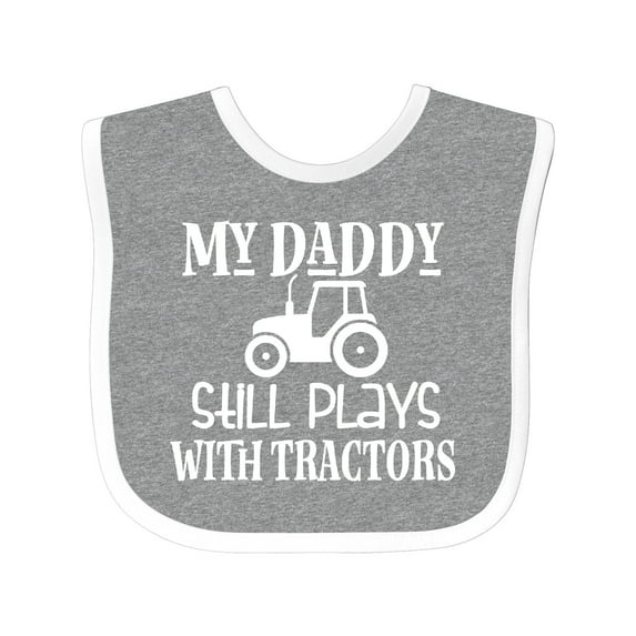 Inktastic Farmer My Daddy Still Plays with Tractors Boys or Girls Baby Bib