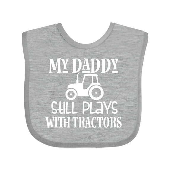 Inktastic Farmer My Daddy Still Plays with Tractors Boys or Girls Baby Bib