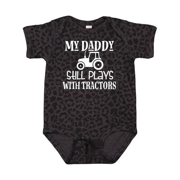 Inktastic Farmer My Daddy Still Plays with Tractors Boys or Girls Baby Bodysuit