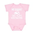 thumbnail image 1 of Inktastic Farmer My Daddy Still Plays with Tractors Boys or Girls Baby Bodysuit, 1 of 5