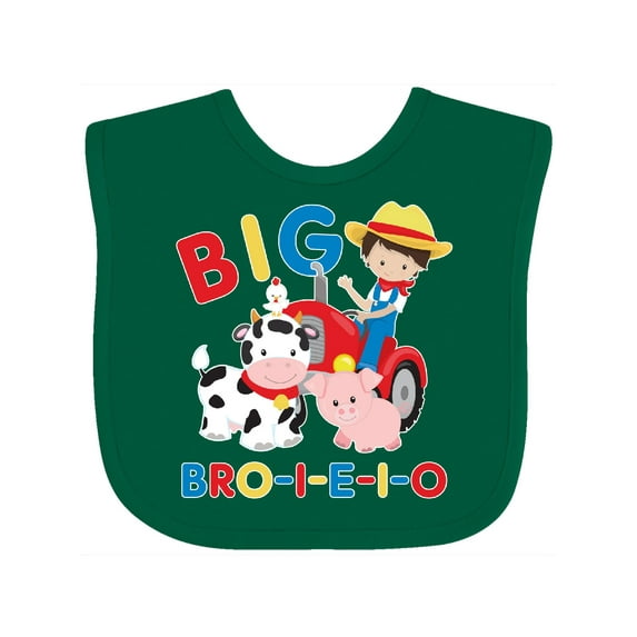 Inktastic Farmer Tractor EIEIO Big Bro Boys Baby Bib