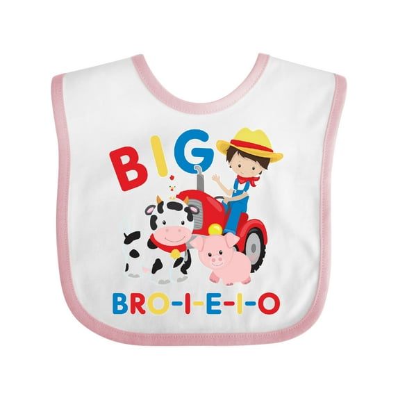 Inktastic Farmer Tractor EIEIO Big Bro Boys Baby Bib