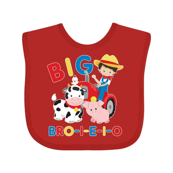 Inktastic Farmer Tractor EIEIO Big Bro Boys Baby Bib