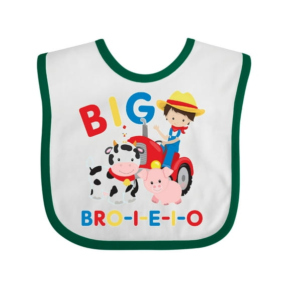 Inktastic Farmer Tractor EIEIO Big Bro Boys Baby Bib