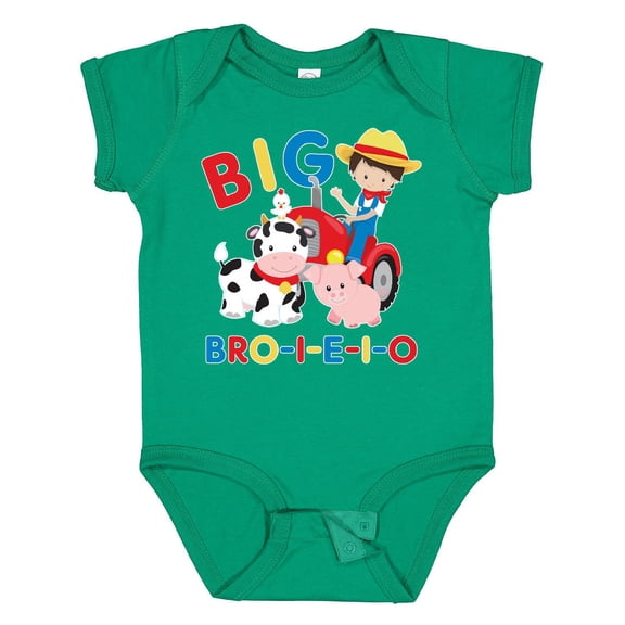Inktastic Farmer Tractor EIEIO Big Bro Boys Baby Bodysuit