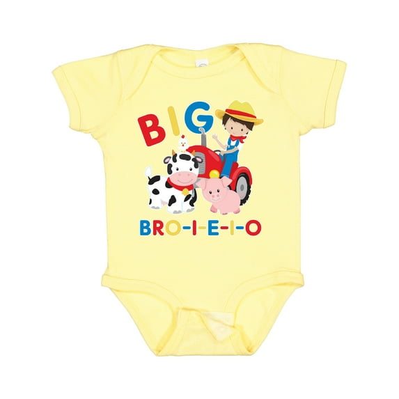 Inktastic Farmer Tractor EIEIO Big Bro Boys Baby Bodysuit