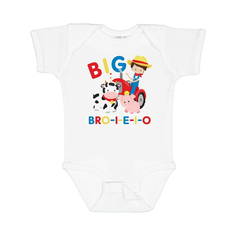 Inktastic Farmer Tractor EIEIO Big Bro Boys Baby Bodysuit