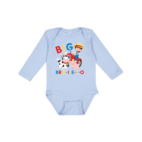Inktastic Farmer Tractor EIEIO Big Bro Boys Long Sleeve Baby Bodysuit