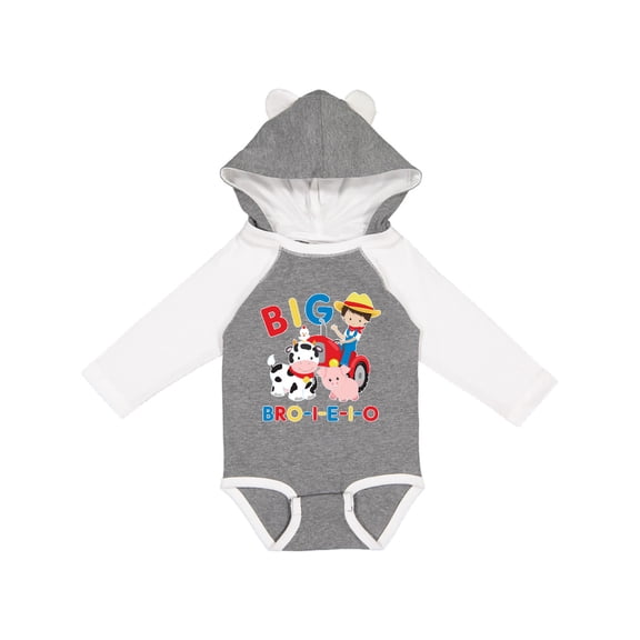 Inktastic Farmer Tractor EIEIO Big Bro Boys Long Sleeve Baby Bodysuit