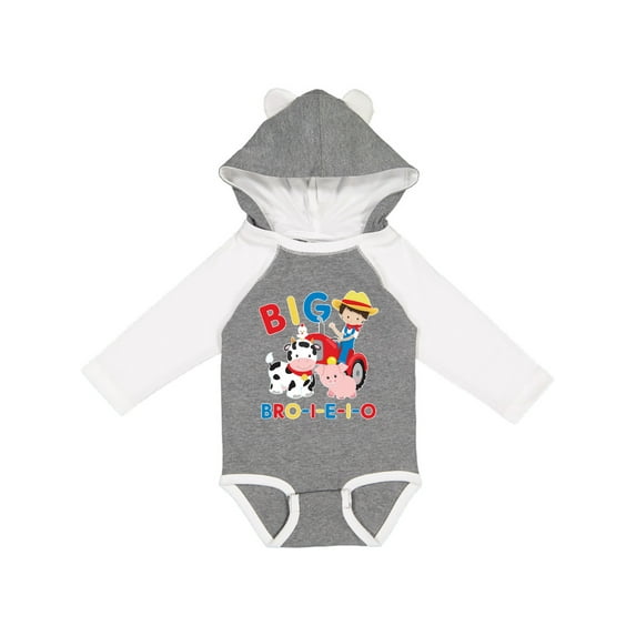 Inktastic Farmer Tractor EIEIO Big Bro Boys Long Sleeve Baby Bodysuit