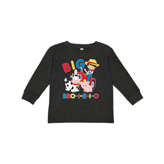 Inktastic Farmer Tractor EIEIO Big Bro Boys Long Sleeve Toddler T-Shirt