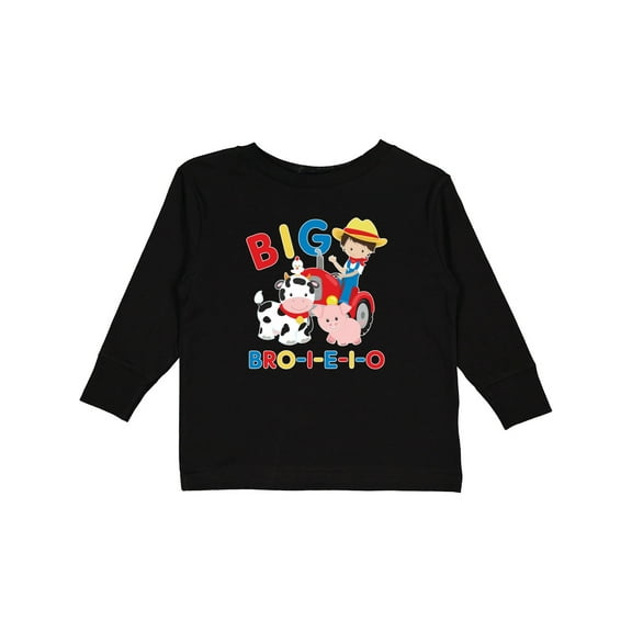 Inktastic Farmer Tractor EIEIO Big Bro Boys Long Sleeve Toddler T-Shirt