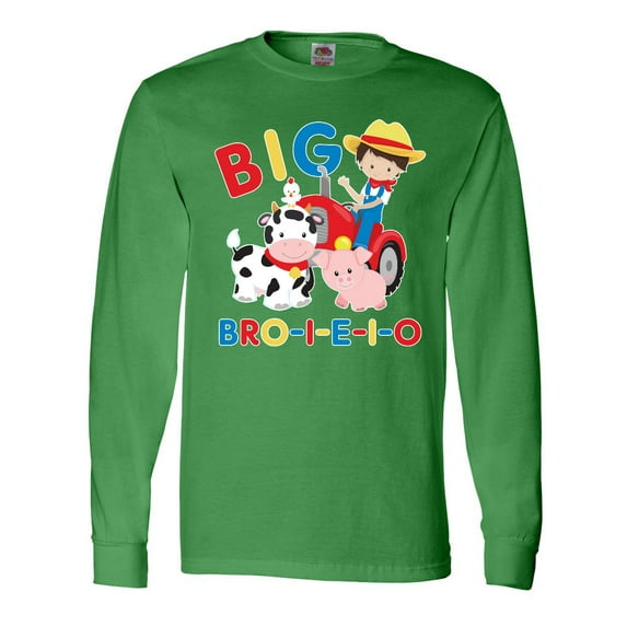 Inktastic Farmer Tractor EIEIO Big Bro Long Sleeve T-Shirt