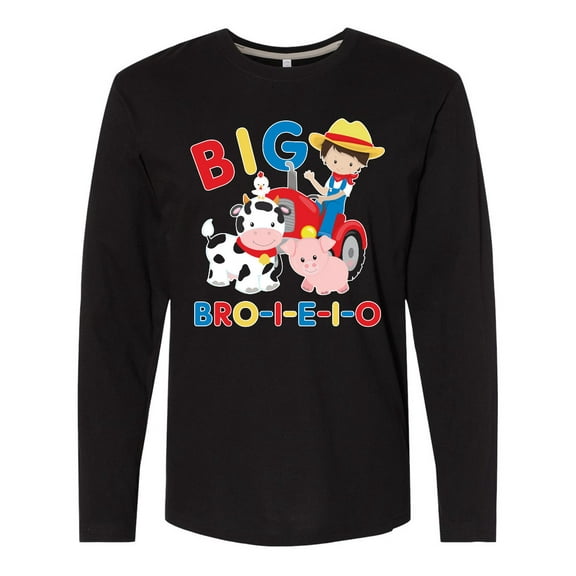 Inktastic Farmer Tractor EIEIO Big Bro Long Sleeve T-Shirt