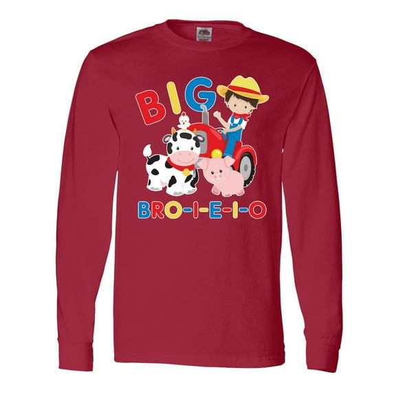 Inktastic Farmer Tractor EIEIO Big Bro Long Sleeve T-Shirt