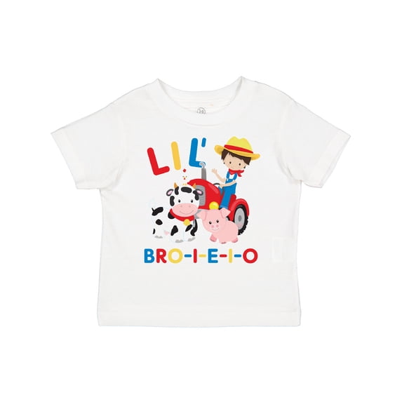 Inktastic Farmer Tractor EIEIO Little Bro Boys Toddler T-Shirt