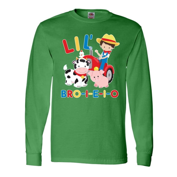 Inktastic Farmer Tractor EIEIO Little Bro Long Sleeve T-Shirt