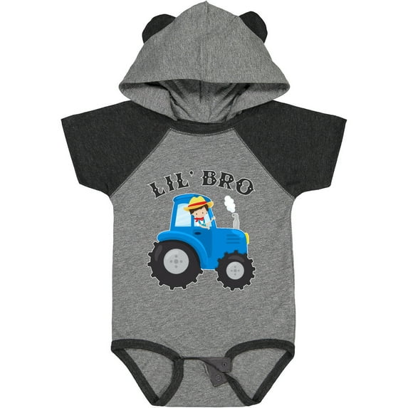 Inktastic Farmer Tractor Little Bro Boys Baby Bodysuit