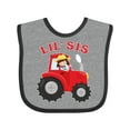 thumbnail image 1 of Inktastic Farmer Tractor Little Sis Girls Baby Bib, 1 of 4