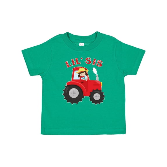 Inktastic Farmer Tractor Little Sis Girls Baby T-Shirt