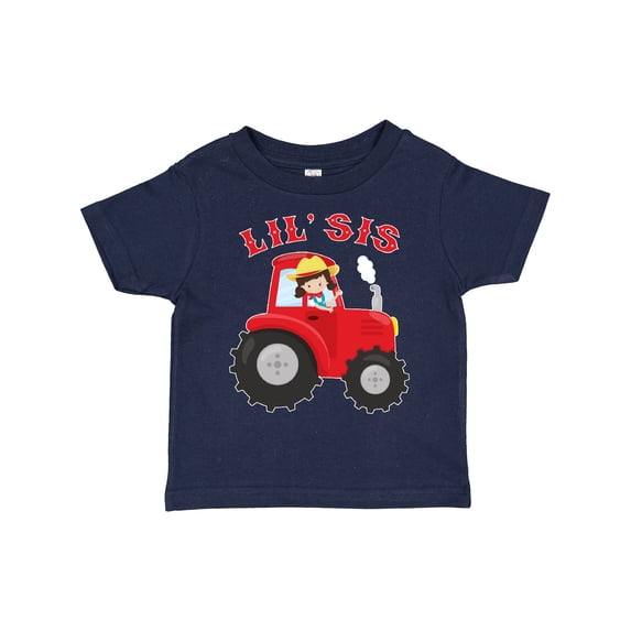 Inktastic Farmer Tractor Little Sis Girls Toddler T-Shirt