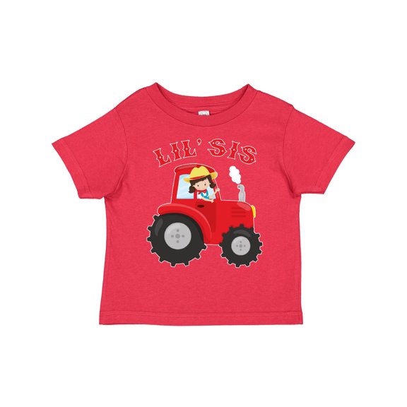 Inktastic Farmer Tractor Little Sis Girls Toddler T-Shirt