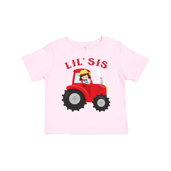 Inktastic Farmer Tractor Little Sis Girls Toddler T-Shirt