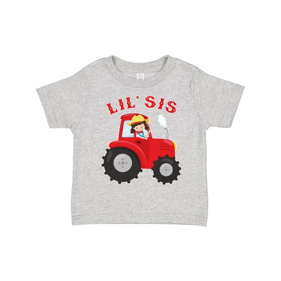 Inktastic Farmer Tractor Little Sis Girls Toddler T-Shirt
