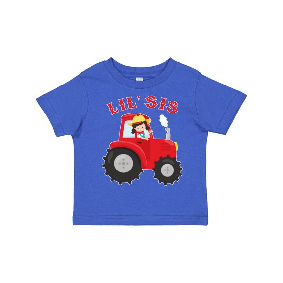 Inktastic Farmer Tractor Little Sis Girls Toddler T-Shirt